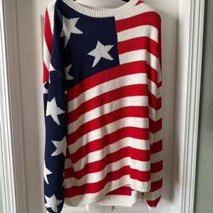 Oversized American Flag Sweater